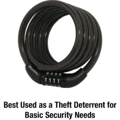 Preset Combination Cable Lock, 4 ft x 5/16 in