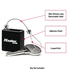 Retractable Key Tether for Lock Boxes, Retractable Steel Cable, 36 in