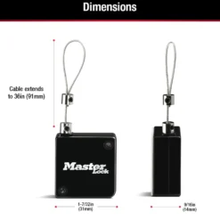 Retractable Key Tether for Lock Boxes, Retractable Steel Cable, 36 in