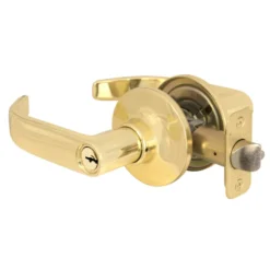 Return Style Lever Storeroom Lock; Polished Brass, SC1