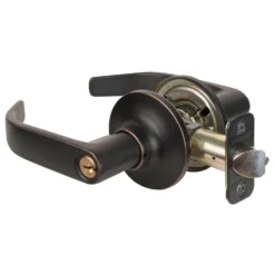 Return Style Lever Storeroom Lock; Aged Bronze, KW1