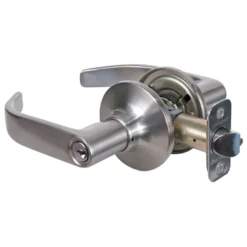 Return Style Lever Storeroom Lock; Satin Nickel, KW1