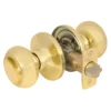 Rusk Style Hall and Closet Door Knob; Polished Brass