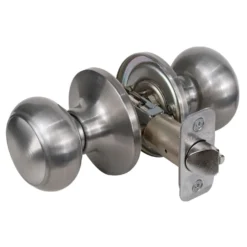 Rusk Style Hall and Closet Door Knob; Satin Nickel