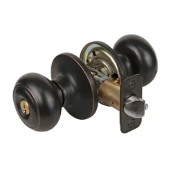 Rusk Style Knob Entry Door Lock; Aged Bronze, WR5