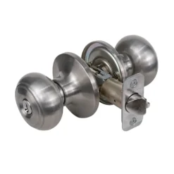 Rusk Style Knob Entry Door Lock; Satin Nickel, WR5