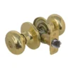 Rusk Style Knob Entry Door Lock; Polished Brass, SC1