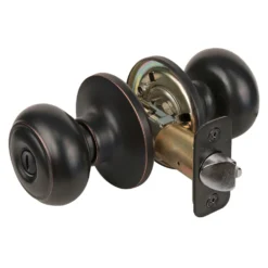 Rusk Style Knob Privacy Door Lock; Aged Bronze