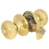 Rusk Style Knob Storeroom Lock; Polished Brass, SC1