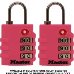 Set Your Own Combination TSA Lock, Assorted Colors, 1-3/8 in Wide, 2-Pack