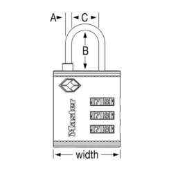 Set Your Own Combination TSA Lock, Assorted Colors, 1-1/4 in Wide