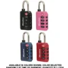 Set Your Own WORD Combination TSA Lock, Assorted Colors, 1-3/8 in Wide