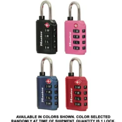 Set Your Own WORD Combination TSA Lock, Assorted Colors, 1-3/8 in Wide