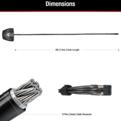 Silver/Black Adjustable Python Braided Steel Cable Lock, 6 ft x 3/16 in