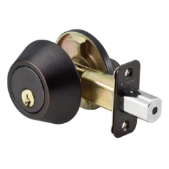 Single Cylinder Deadbolt; Aged Bronze, KW1