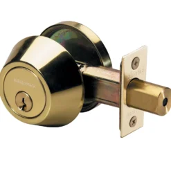 Single Cylinder Deadbolt; Polished Brass