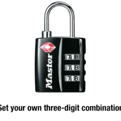 Small Black Set Your Own Combination TSA Lock, 1-3/16 in Wide