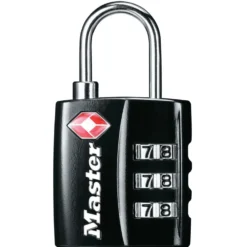 Small Black Set Your Own Combination TSA Lock, 1-3/16 in Wide