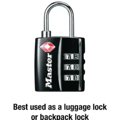 Small Black Set Your Own Combination TSA Lock, 1-3/16 in Wide