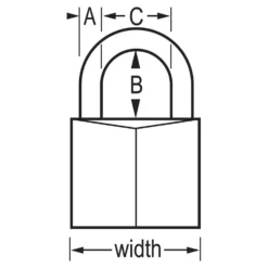 Solid Brass Padlock, 1-9/16 in Wide