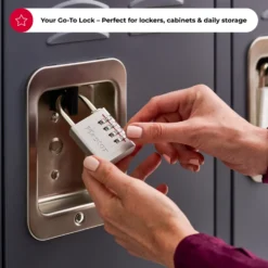 Solid Metal Combination Lock, 1-9/16 in Wide
