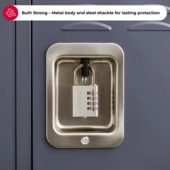 Solid Metal Combination Lock, 1-9/16 in Wide