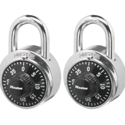 Standard Dial Combination Lock, 1-7/8 in Wide - 2-Pack