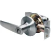 Straight Style Lever Bed and Bath Door Knob; Satin Nickel