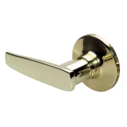 Straight Style Lever Dummy Lock; Polished Brass