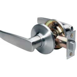 Straight Style Lever Hall and Closet Door Knob; Satin Nickel