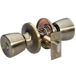 Tulip Style Bed and Bath Door Knob; Antique Brass
