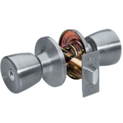Tulip Style Bed and Bath Door Knob; Satin Nickel