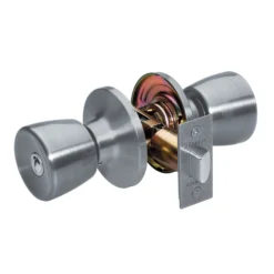 Tulip Style Knob Privacy Door Lock; Satin Nickel