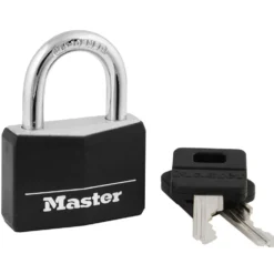 Vinyl-Covered Solid Body Padlock, 1-9/16 in Wide
