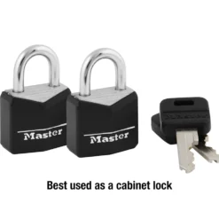 Vinyl Covered Solid Body Padlock, 3/4 in Wide, 2-Pack