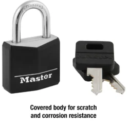 Vinyl-Covered Solid Body Padlock, 1-3/16 in Wide