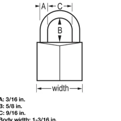 Vinyl-Covered Solid Body Padlock, 1-3/16 in Wide