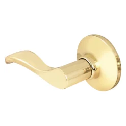Wave Lever Style Dummy Lock; Polished Brass