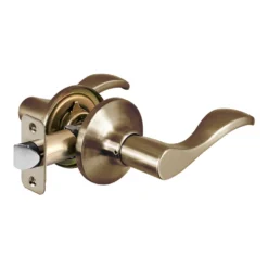 Wave Style Lever Passage Knob; Antique Brass