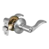 Wave Style Lever Privacy Door Knob; Satin Nickel