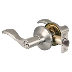 Wave Style Lever Storeroom Lock; Satin Nickel, KW1