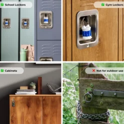 WORD Combination Lock, Assorted Colors, 1-1/2 in Wide