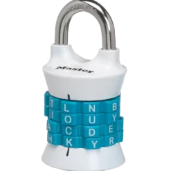 WORD Combination Lock, Assorted Colors, 1-1/2 in Wide